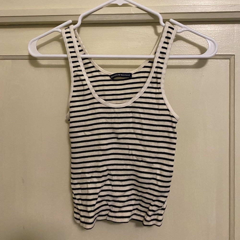Brandy Meville Cropped Striped Tank